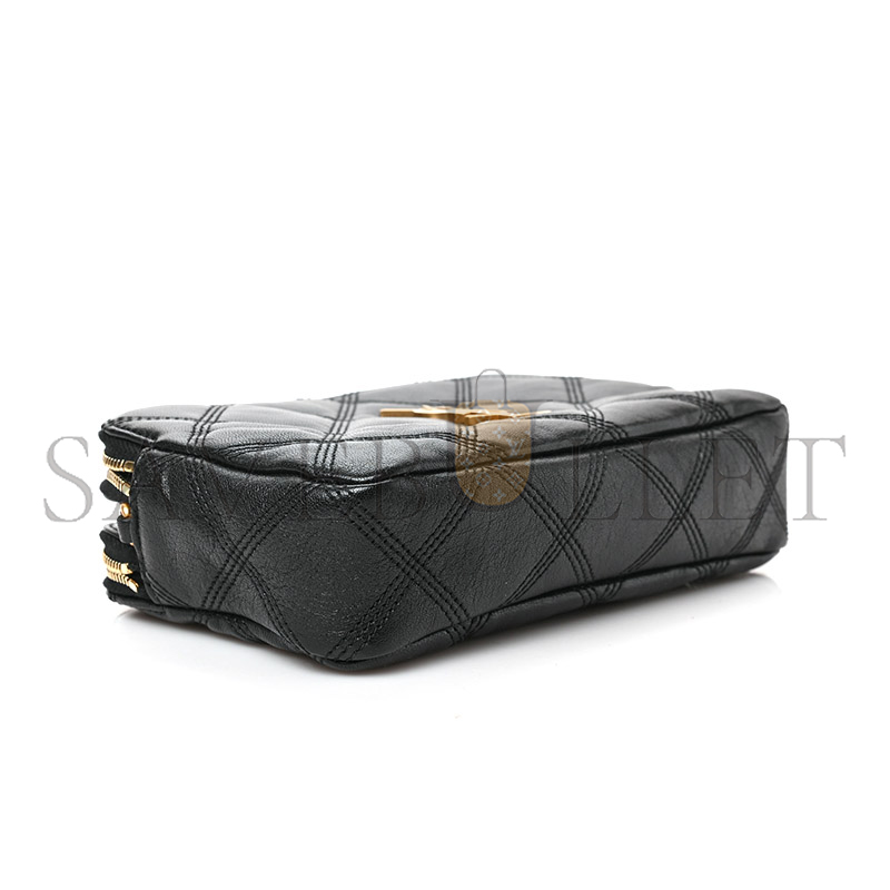 Y*L mini becky double zip bag in grained quilted lambskin 608941 (19*11*5cm)